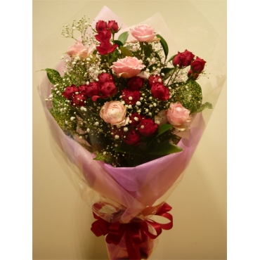 バラミックス＆カスミ草の花束